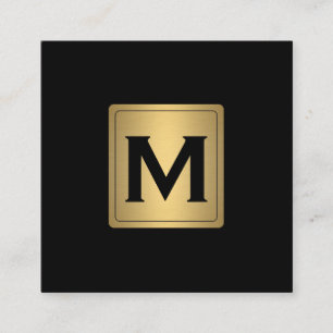 Klassisches Gold-Label mit Monogramm Quadratische Visitenkarte