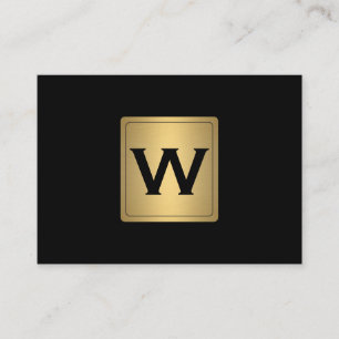 Klassisches Gold-Label mit Monogramm Visitenkarte