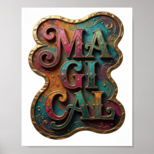 Klassisches Gold MAGISCHES Statement-Design Poster