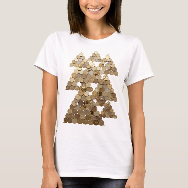 Klassisches Gold TREE Maßdesign T-Shirt (Vorderseite)