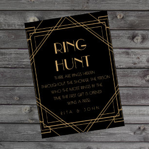 Klassisches Gold Vintag Ring Hunt Brautparty Sign Poster