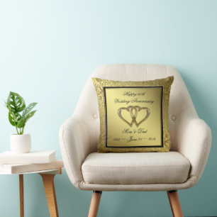 Klassisches Golden Wedding Anniversary Throw Kisse Kissen