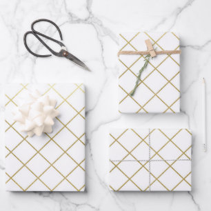 Klassisches goldenes geometrisches abstraktes Must Geschenkpapier Set