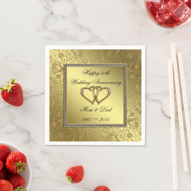 Klassisches goldenes Hochzeitspapier Napkins Serviette (Beispiel)