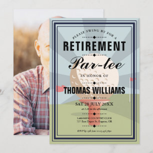Klassisches Golf-Rentnerparty-Foto Einladung
