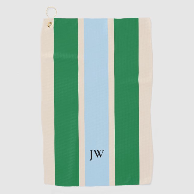 Klassisches Golfhandtuch mit Rennstreifen-Monogram (Vorderseite)