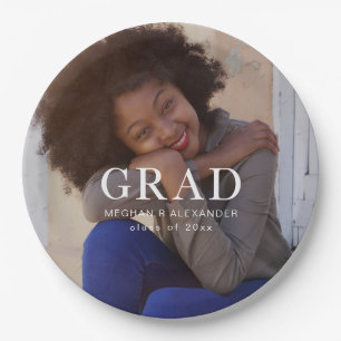 Klassisches Graduate Foto und Name Pappteller