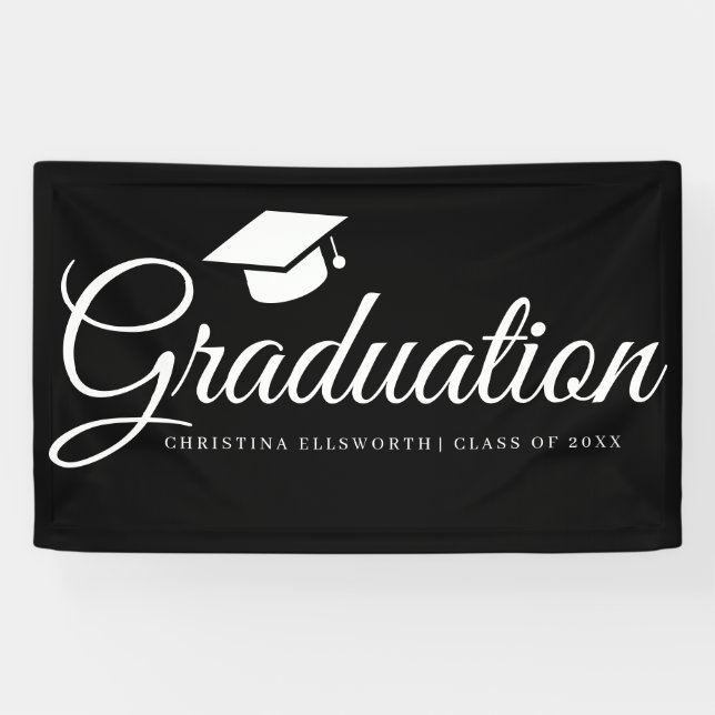 Klassisches Graduierungs-Cap-Party Banner (Horizontal)