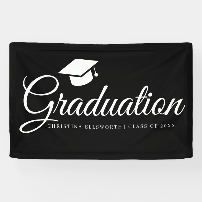 Klassisches Graduierungs-Cap-Party Banner (Horizontal)