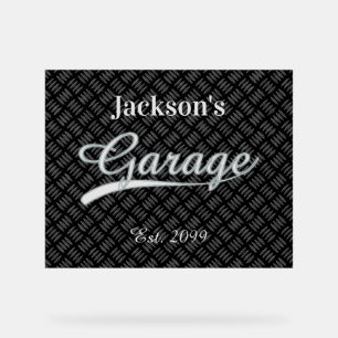 Klassisches Grau Graues Garage Acrylschild