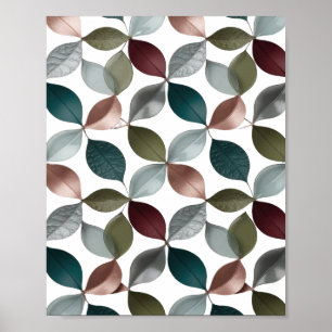 Klassisches Grau LEAFY Slogan Design Poster