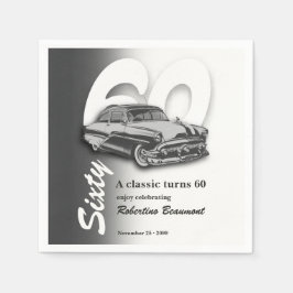 Klassisches graues Auto wird 60 Jahre alt Serviette