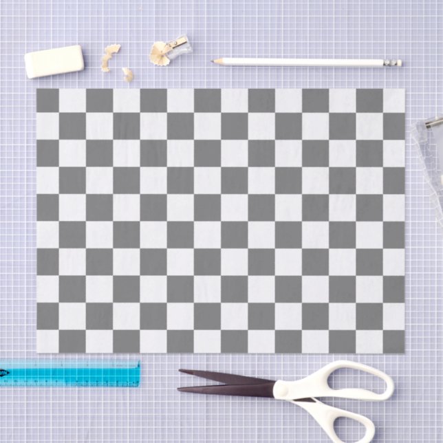 Klassisches graues Schachbrettmuster  Seidenpapier (Handwerk)