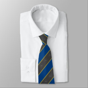 Klassisches graugelbes blaues Europa Streifen Must Krawatte