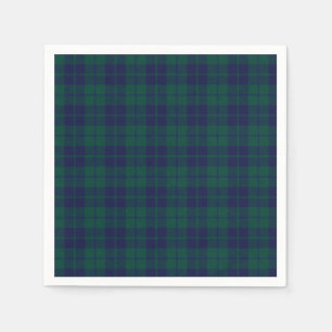 Klassisches Grün-Navy-Tartan-Karomuster Serviette