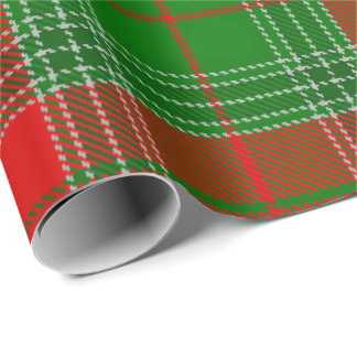 Klassisches Grün-Rot-Gingham-Buffalo-Karo-Bauernha Geschenkpapier