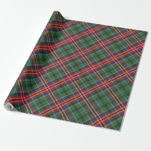 Klassisches Grün-Rot-Kariert Elegantes Tartan Geschenkpapier