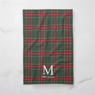 Klassisches grün-rotes Tartan-Karo-Weihnachtsmotiv Geschirrtuch
