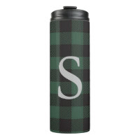 Klassisches Grün-Schwarzes Büffel-Tartan-Karo-Mono
