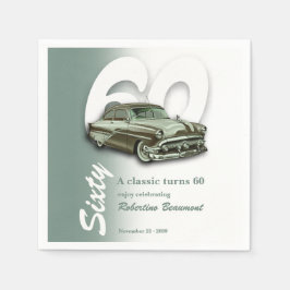 Klassisches grünes Auto wird 60 Serviette