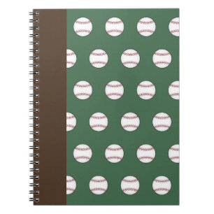Klassisches grünes Baseballnotizbuch Notizblock