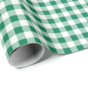 Klassisches grünes Gingham-Nahtlosmuster Geschenkpapier
