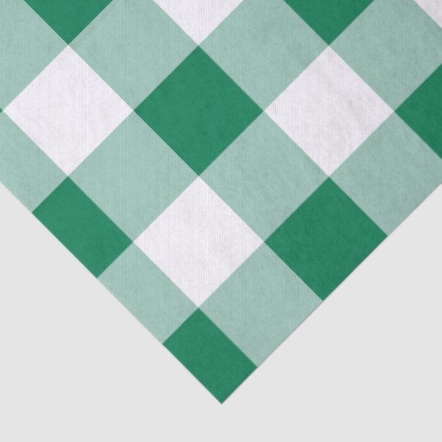 Klassisches grünes Gingham-Nahtlosmuster Seidenpapier (Detail)