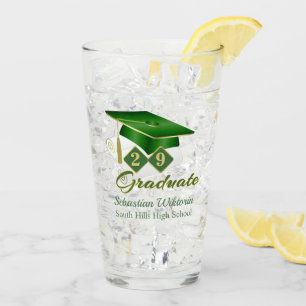 Klassisches grünes Gold personalisiertes Abschluss Glas