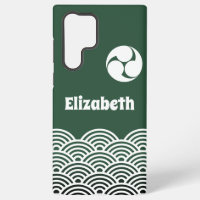 Klassisches grünes japanisches Wellenmuster mit Ih