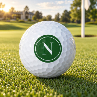Klassisches grünes rundes Monogramm-Initial Golfball