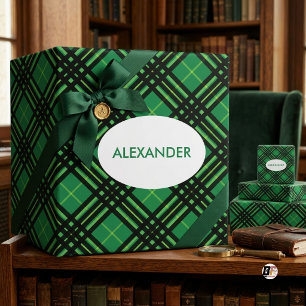Klassisches grünes Tartan-Karo-Muster Geschenkpapier
