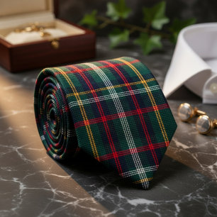 Klassisches grünes und rotes Tartan-Karo-Muster Krawatte