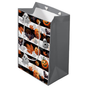 Klassisches gruseliges Halloween-Geschenkpapier mi Mittlere Geschenktüte