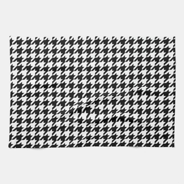 Klassisches Hahnentrittmuster Muster Dogstooth Kar Handtuch (Horizontal)