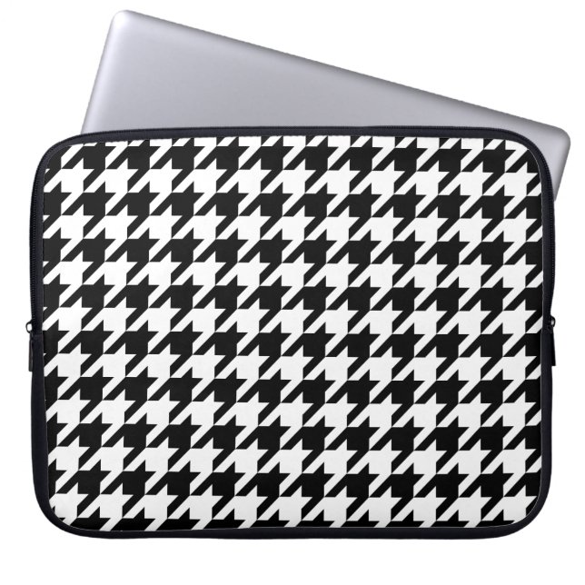 Klassisches Hahnentrittmuster Muster Dogstooth Kar Laptopschutzhülle (Vorderseite)