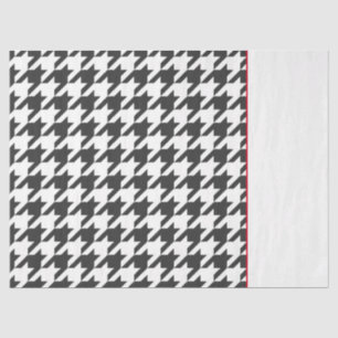 Klassisches Hahnentrittmuster Schwarz-weiß Red Tim Seidenpapier