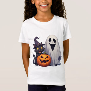 Klassisches Halloween-Geist-Katze-Kürbis-Trio 👻 T-Shirt