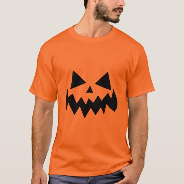 Klassisches Halloween Kürbisfacendesign mit Spooky T-Shirt (Vorderseite)