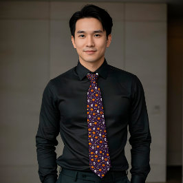 Klassisches Halloween-Muster dunkel Lila Krawatte