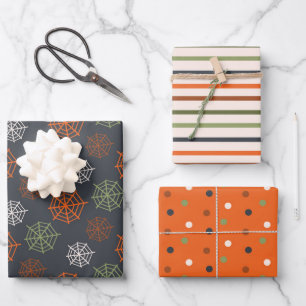 Klassisches Halloween-Muster Geschenkpapier Set