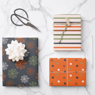 Klassisches Halloween-Muster Geschenkpapier Set