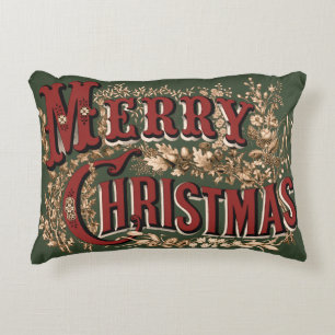 Klassisches Handbrieft Frohe Weihnachtsbaumkissen Zierkissen