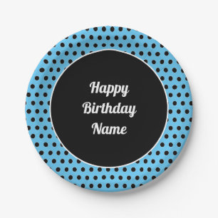 Klassisches Happy Birthday Retro Polka Dot Paper P Pappteller