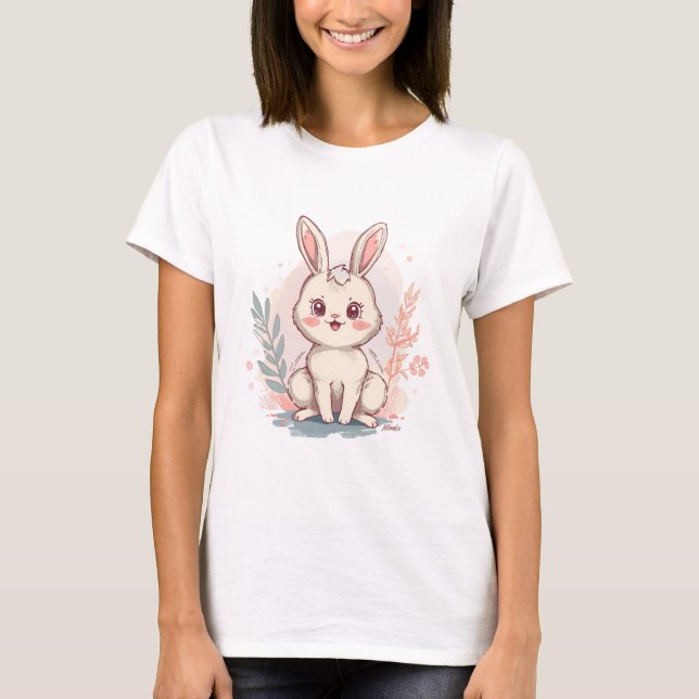 Klassisches Hasendesign - Minimalistisch T-Shirt (Vorderseite)