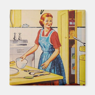 Klassisches Hausfrau Retro Küchengeschenk Magnet