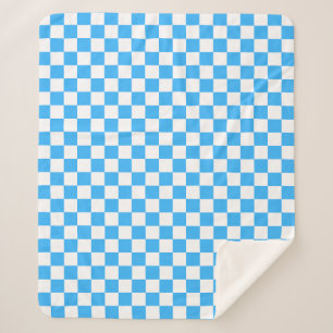 Klassisches hellblaues Karomuster Sherpadecke