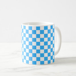 Klassisches hellblaues Schachbrettmuster  Kaffeetasse