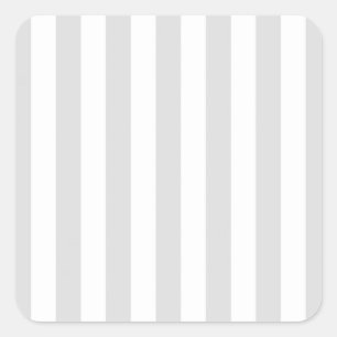 Klassisches, hellgraues und weißes Streifenmuster Quadratischer Aufkleber