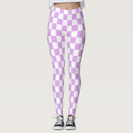 Klassisches helllila Schachbrettmuster  Leggings