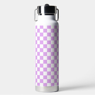 Klassisches helllila Schachbrettmuster  Trinkflasche